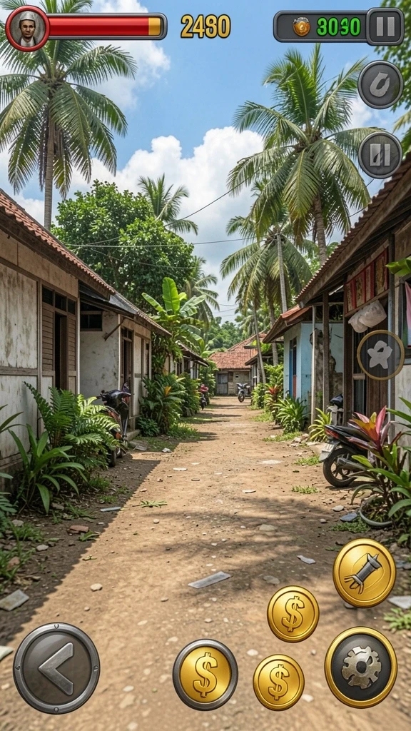 Gambar memperlihatkan pemandangan indah dari dunia fantasi 3446.