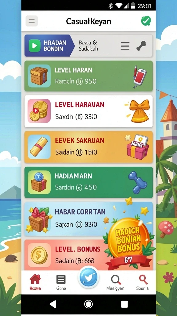 Screenshot 2 menunjukkan fitur bonus yang menguntungkan bagi pemain.