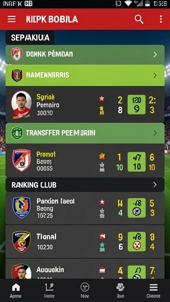 Berbagai pilihan permainan judi yang tersedia.