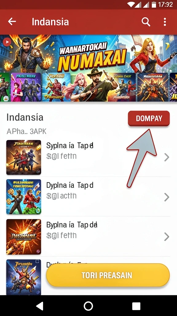 Tampilan menu utama PISANG123 yang menarik.